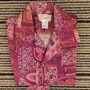 ROSS SUTHERLAND Rustic Tan Brown Red Hawaiian Abstract Small Mens Shirt VTG RARE